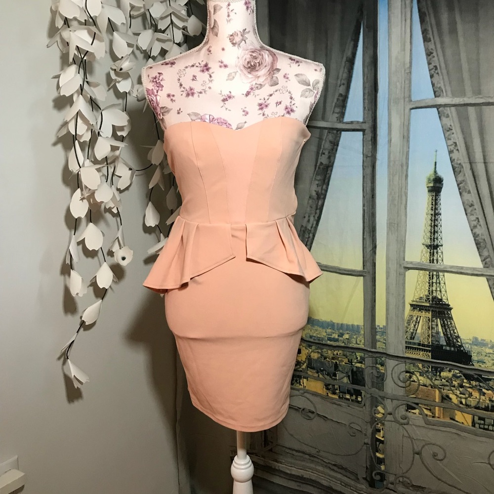 Peach Peplum Dress